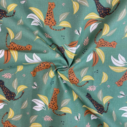 Printed Cotton LOEZ Tarragon / Green Multicolored